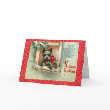 Black Scottie Dog in Window Red