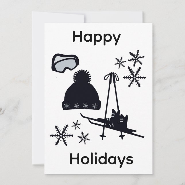 Cartão De Festividades Black ski & winter designs  (Frente)