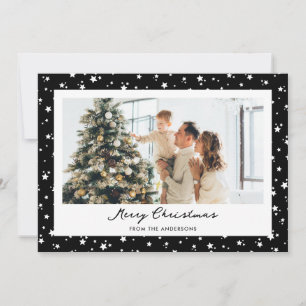 Cartão De Festividades Black Starry Photo Feliz Natal