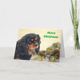 Cartão De Festividades Black & Tan Christmas Cavalier