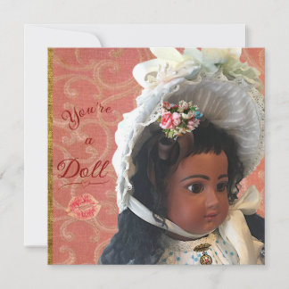 Cartão De Festividades Black Victorian Doll Valentine/Greeting Card