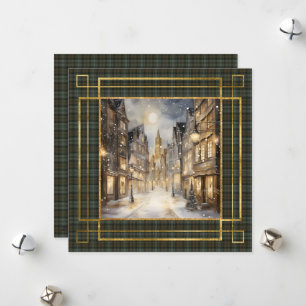 Cartão De Festividades Black Watch Desgastado Natal Tartan Escocês