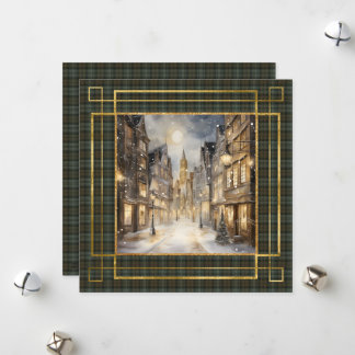 Cartão De Festividades Black Watch Weathered Scottish Tartan Christmas