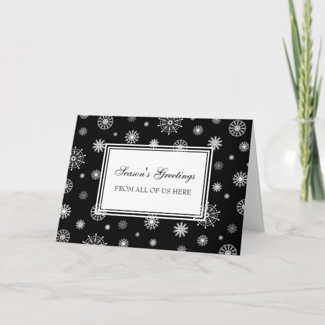 Cartão De Festividades Black & White Customers Season's Greetings Card (Frente)