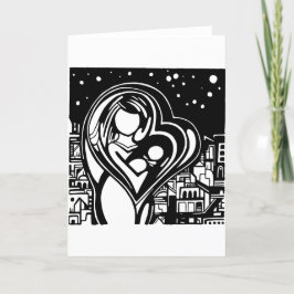 Cartão De Festividades Blank Christmas Card – Madonna and Child