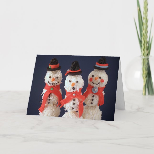 Cartão De Festividades Blank Note Card - Snow Cake Men Card (Frente)