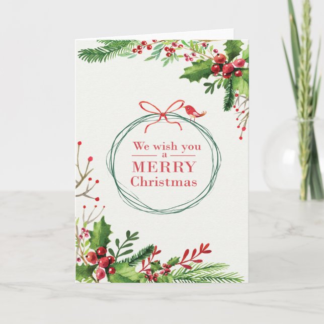 Cartão De Festividades Blank 'We Wish You a Merry Christmas' Card (Frente)