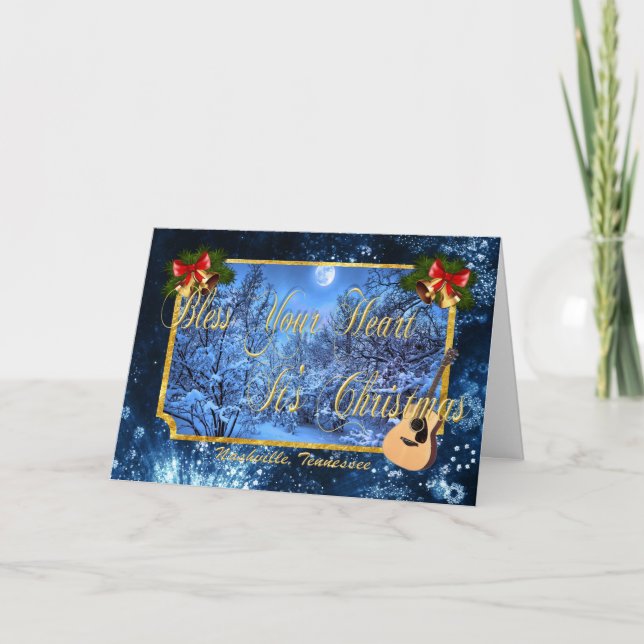 Cartão De Festividades Bless Your Heart It's Christmas Card (Frente)