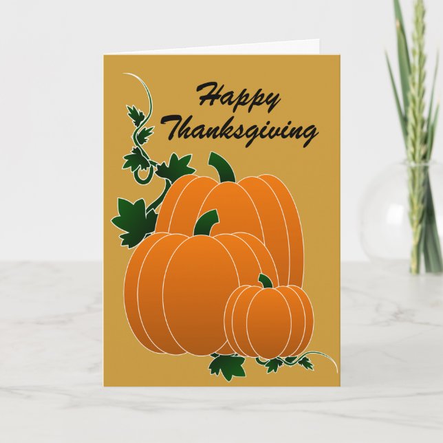 Cartão De Festividades Blessed Thanksgiving Card - Psalm 100:4 - Pumpkins (Frente)