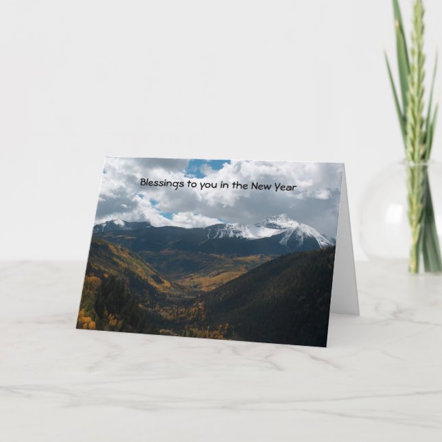 Cartão De Festividades Blessings for the new year (Frente)