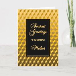 Cartão De Festividades Blocos de Efeito Dourado de Boas Festas da Mãe