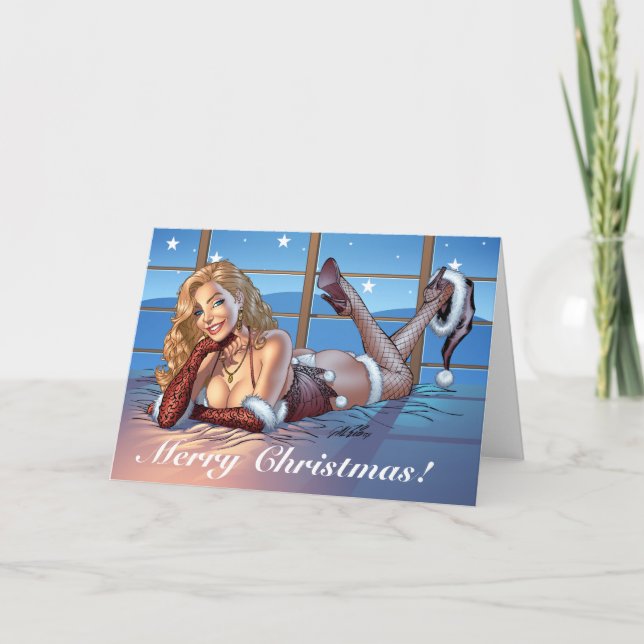 Cartão De Festividades Blond Hair, Blue Eyed Beauty Illustration - Al Rio (Frente)