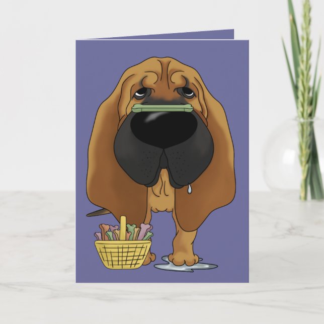 Cartão De Festividades Bloodhound - Easter Bone Hunt (Frente)
