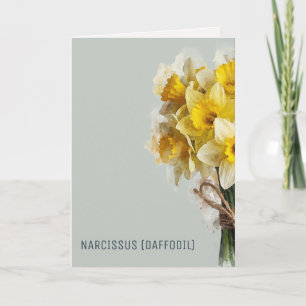 Cartão De Festividades Blooms de Aquarela Narcisos Dia das Mães Engraça