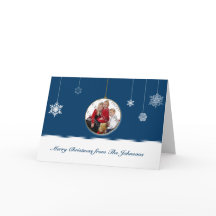 Blue and White Snowflake Ornament Photo