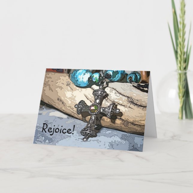 Cartão De Festividades Blue Cross Rejoice (Frente)