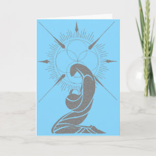 Cartão De Festividades Blue Deco Madonna e Child