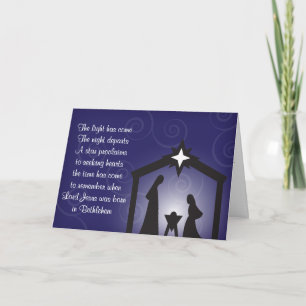 Cartão De Festividades Blue Evening Christmas Nativity Greeting Card