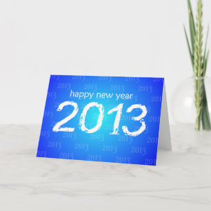 Cartão De Festividades Blue Happy New Year Blank Card