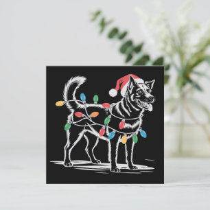 Cartão De Festividades Blue Heeler Festivo Natal Festa Cachorro Pastor 