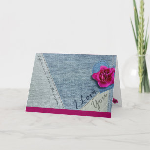 Cartão De Festividades Blue Jean e Rosa Love Holiday Card