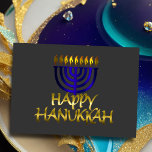 Cartão De Festividades Blue Menorah Flames Happy Hanukkah Card<br><div class="desc">Itens temáticos de feriado projetados por Umua. Impresso e enviado pela Zazzle ou suas afiliadas.</div>