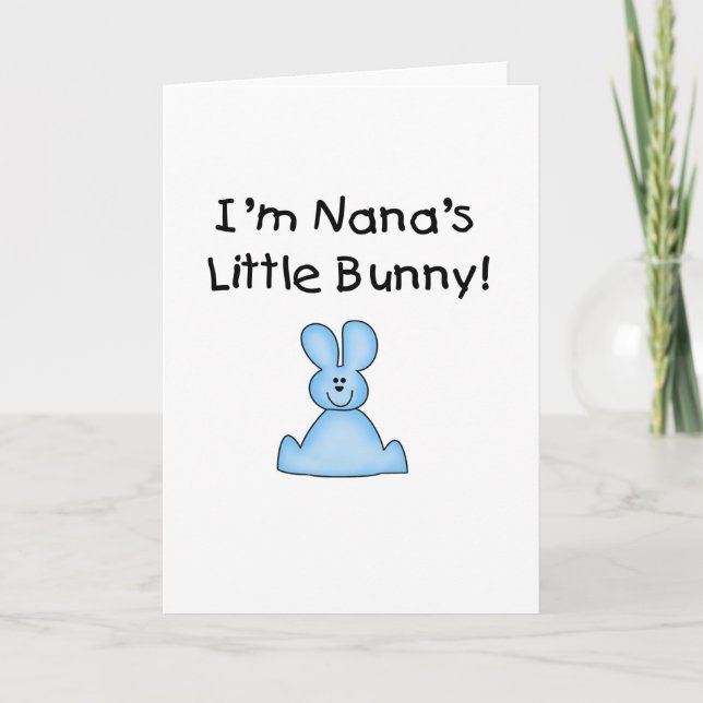 Cartão De Festividades Blue Nana's Little Bunny T-shirts and Gifts (Frente)