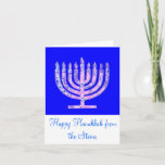 Cartão De Festividades Blue Pink Menorah 4Henry<br><div class="desc">You will love our colorful Hanukkah card!</div>