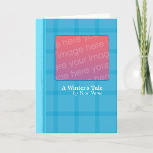 Cartão De Festividades Blue Plaid Book