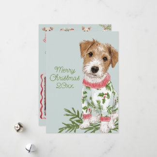 Cartão De Festividades Blue Puppy in Pajamas Flat