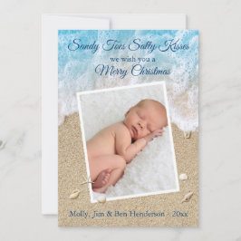 Cartão De Festividades Blue Sandy Toes Salty Kisses Feliz Natal