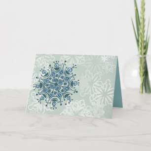Cartão De Festividades Blue Snowflake