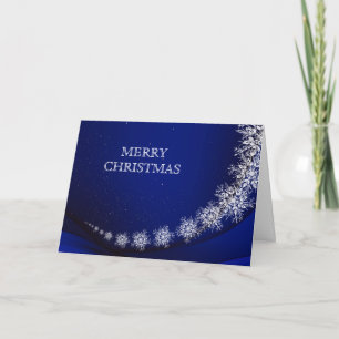 Cartão De Festividades Blue Snowflake confetti Faux Foil Feliz Natal