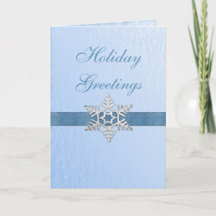 Cartão De Festividades Blue SnowFlake Holiday Greeting Card