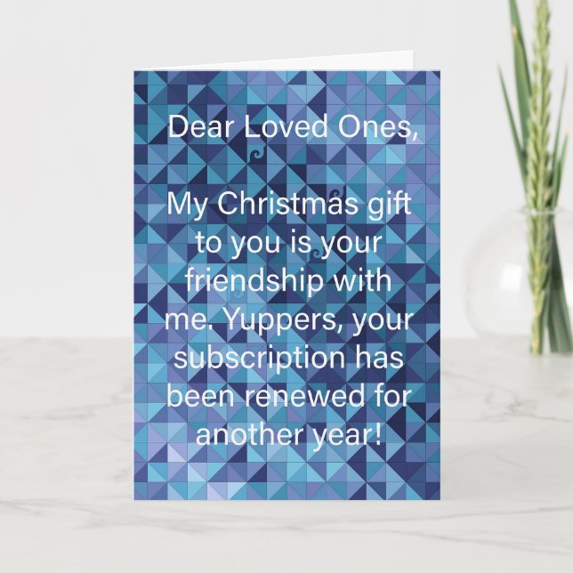 Cartão De Festividades Blue Temperature Quilt Snarky Christmas Card (Frente)