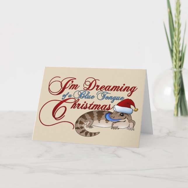 Cartão De Festividades Blue Tongue Skink Christmas (Frente)