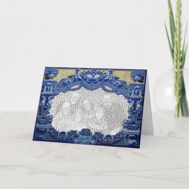 Cartão De Festividades Blue Victorian (Frente)