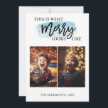 Cartão De Festividades Blue Watercolor Funny Kids Duas Fotografias<br><div class="desc">"É assim que a feliz se parece!" Compartilhe a alegria com amigos e família nesta temporada de festas com estes cartões com fotos festivos modernos e felizes. Adicionar duas fotos usando o recurso de personalização.</div>