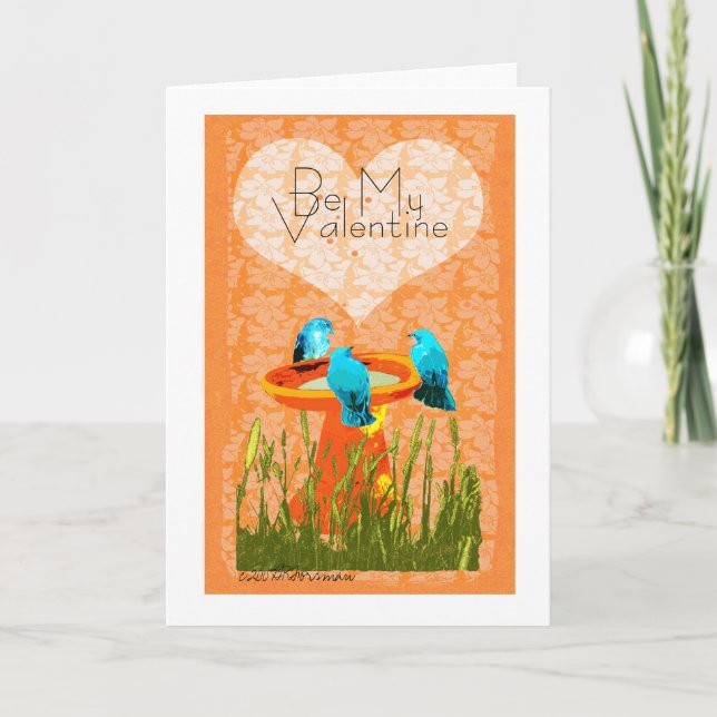Cartão De Festividades Bluebird Valentine collage card (Frente)