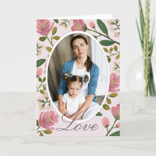 Cartão De Festividades Blush Bouquet Photo Card