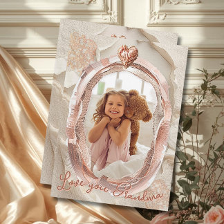 Cartão De Festividades Blush Heirloom Heart Photo Frame Loving Keepsake