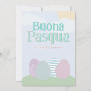 Cartão De Festividades Boa Páscoa Pastel Italiano Feliz Páscoa
