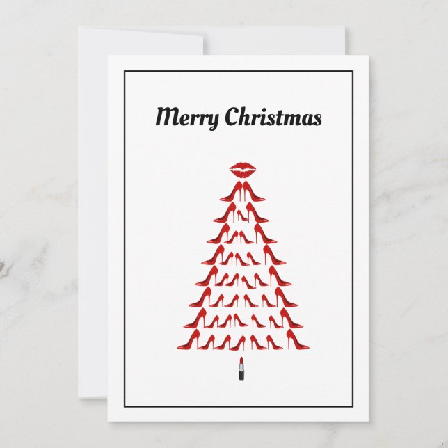 Cartão De Festividades Boas Calçados de salto vermelho (Frente)