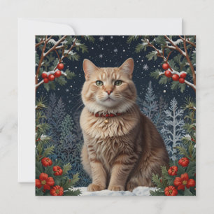 Cartão De Festividades Boas férias de inverno gatinho de Natal