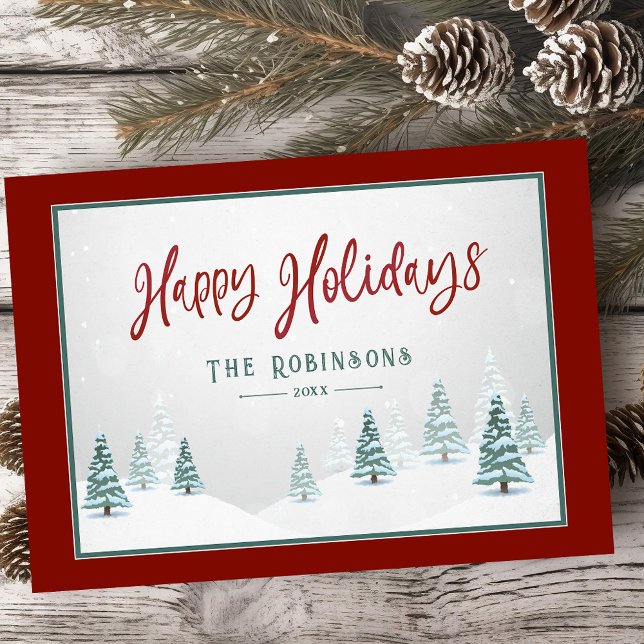 Cartão De Festividades Boas Férias no Elegante Cena de Inverno (Available in high quality print or digital download for quick text messaging, email or self print.)