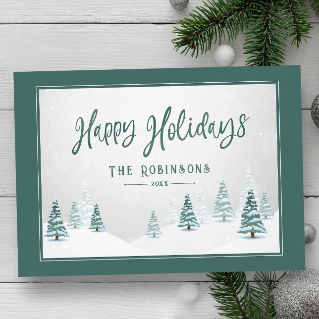 Cartão De Festividades Boas Férias no Elegante Cena de Inverno (Available in high quality print or digital download for quick text messaging, email or self print.)