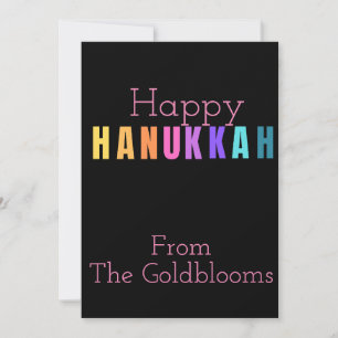 Cartão De Festividades Boas Festas Coloridas de Hanukkah Saudação Judaica