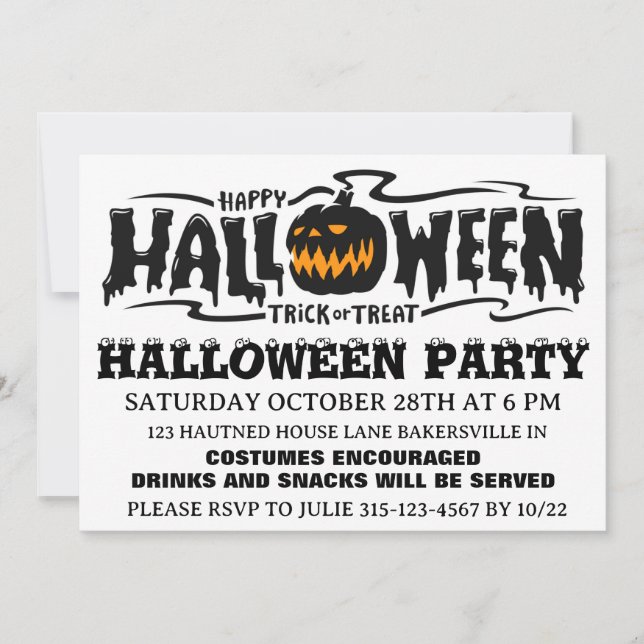 Cartão De Festividades Boas Festas de Halloween (Frente)