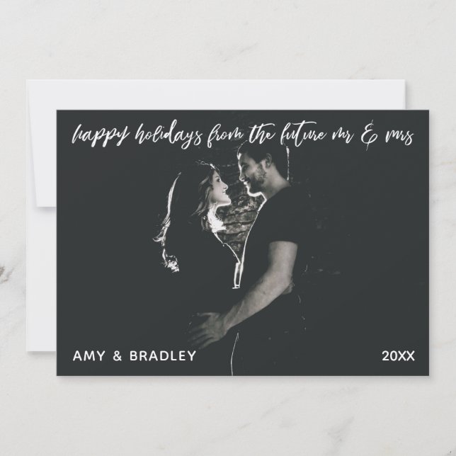 Cartão De Festividades Boas Festas dos Futuros Sr & Sra Foto (Frente)