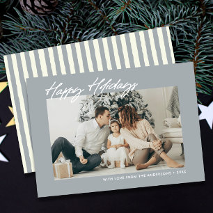 Cartão De Festividades Boas Festas Modernas com Mensagem e Foto Personali